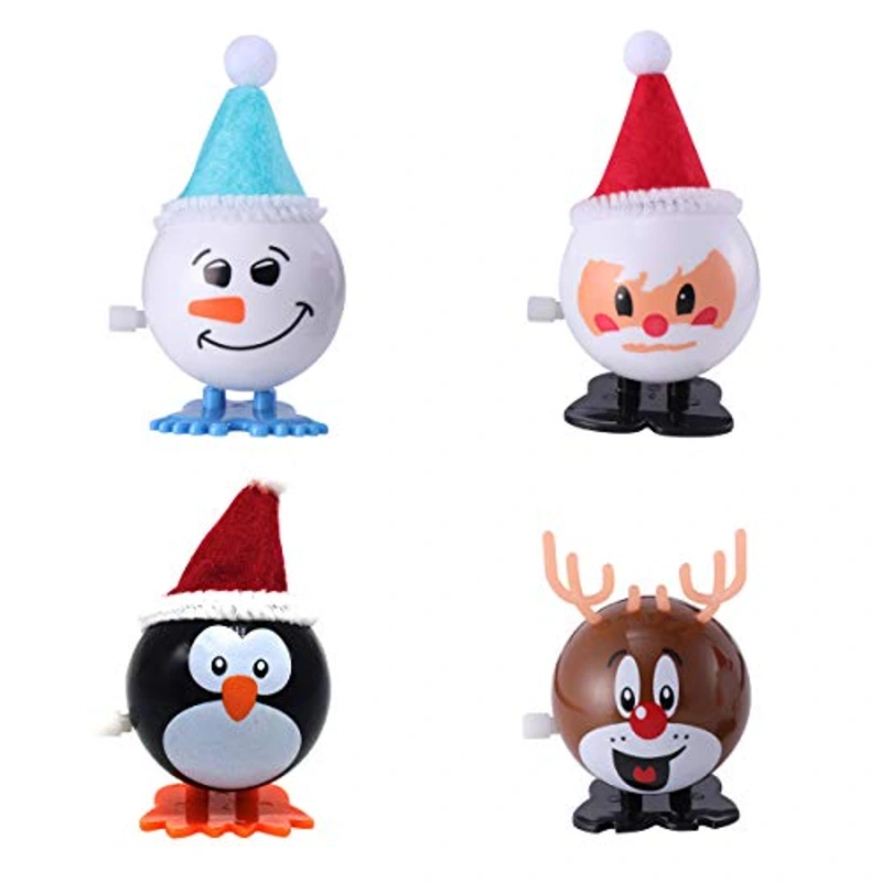 1 Set 4 Pcs Christmas Wind-up Toy Snowman Toy Penguin Toy Christmas Toys Christmas Gifts Plastic Elk