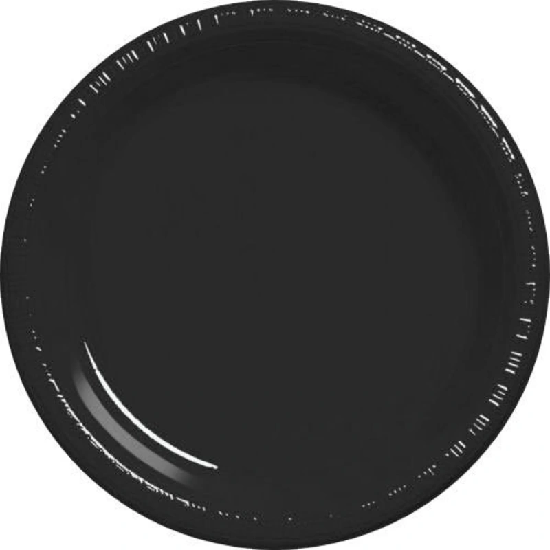 10 1/4″ Black Plastic Plates 20 per pack
