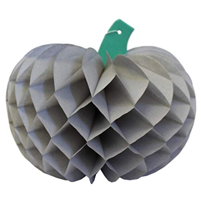 10 Inch Tissue Paper Pumpkin Decoration, Gray